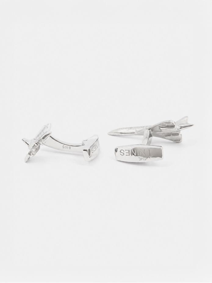 Boutons de manchette avion argent massif Concorde