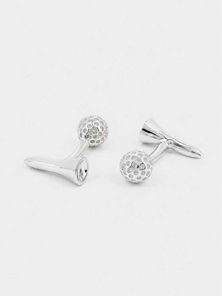 Boutons de manchette golf argent massif Pezula