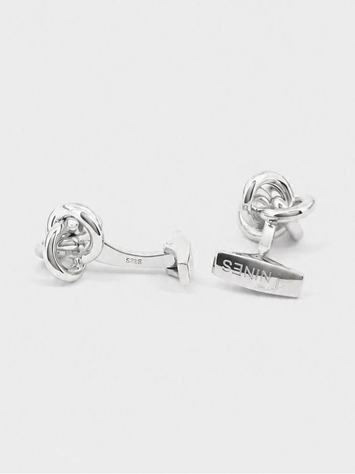 Boutons de manchette noeuds marin argent massif Champs Elysées