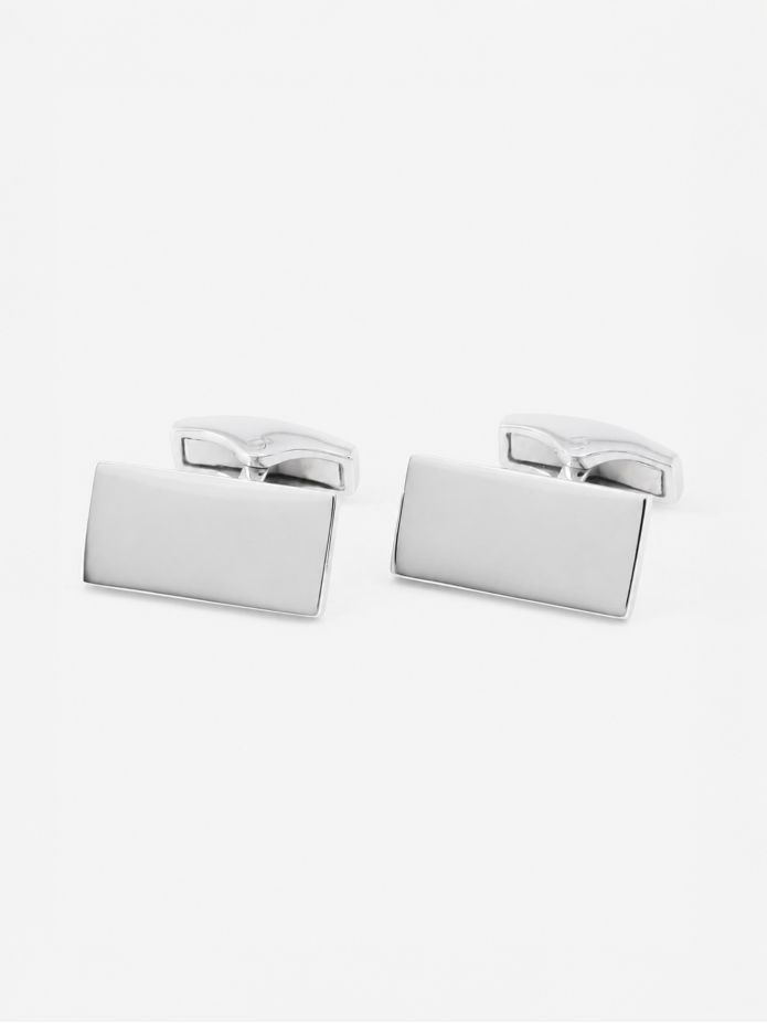 Boutons de manchette argent massif rectangulaires brompton