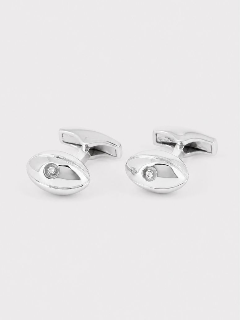 Boutons de manchette rugby argent massif Twickenham