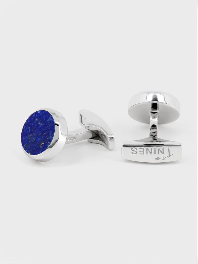 Boutons de manchette argent massif lapis lazuli Saint-Honoré