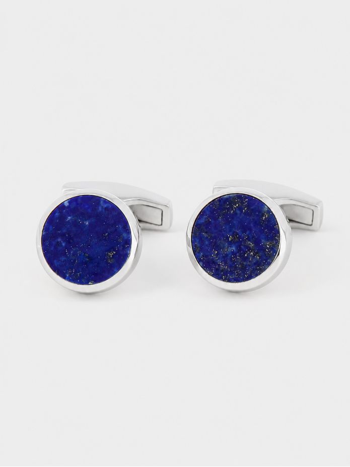 Boutons de manchette argent massif lapis lazuli Saint-Honoré