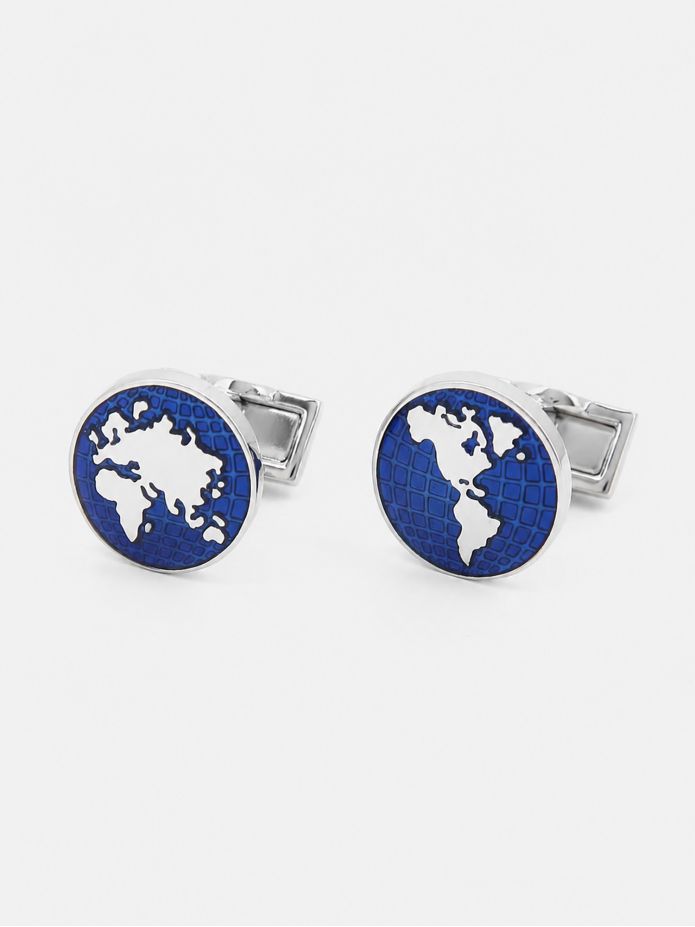 Boutons de manchette mappemonde globe trotter
