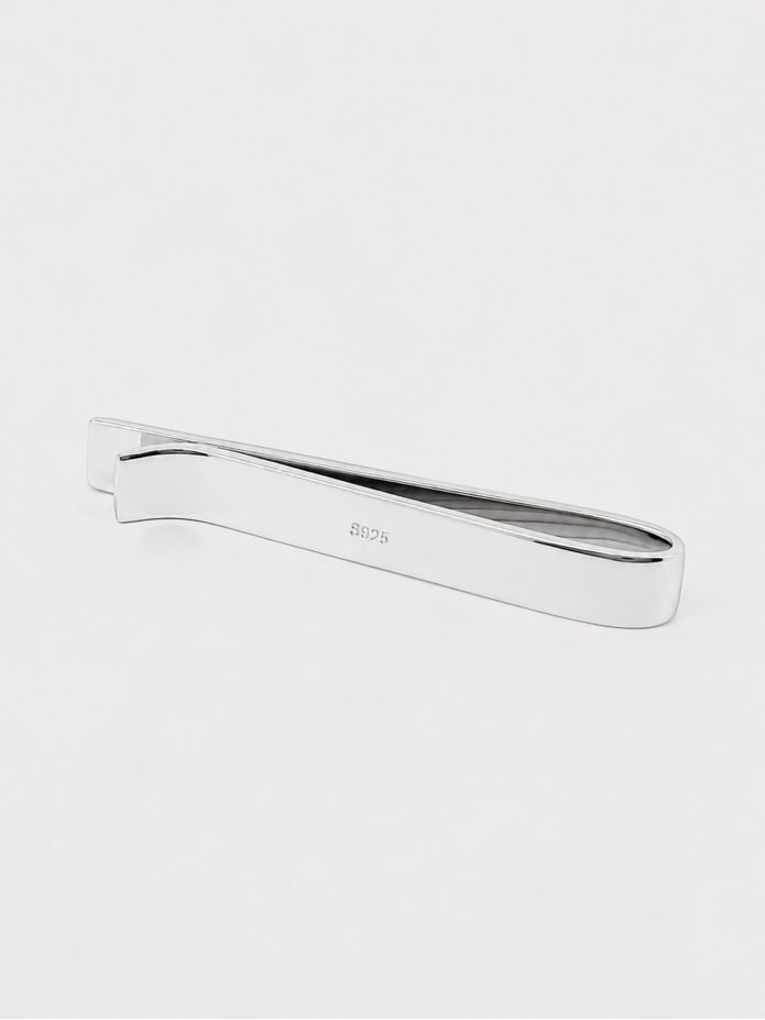 Pince à cravate argent massif et onyx Toledo