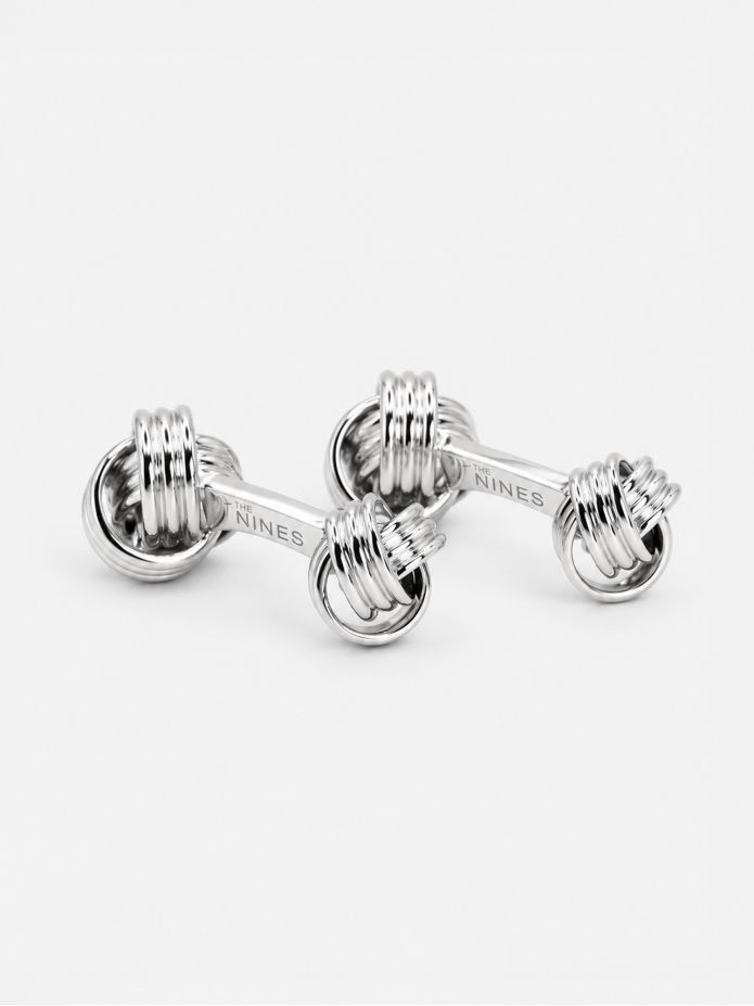 Boutons de manchette nœuds marins argent massif Corinthe