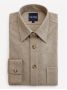 Chemise col français en flanelle beige