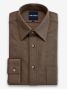 Chemise col français en flanelle marron