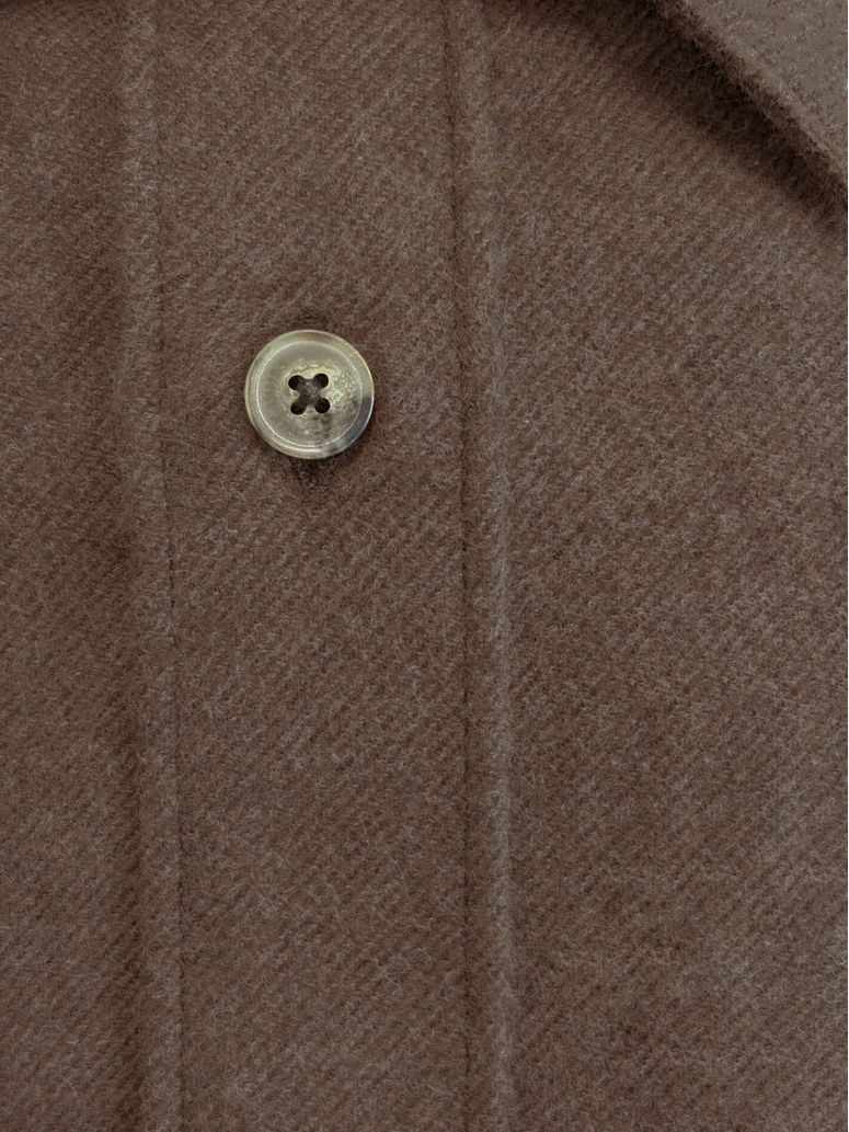 Chemise col français en flanelle marron