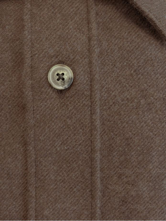 Chemise col français en flanelle marron