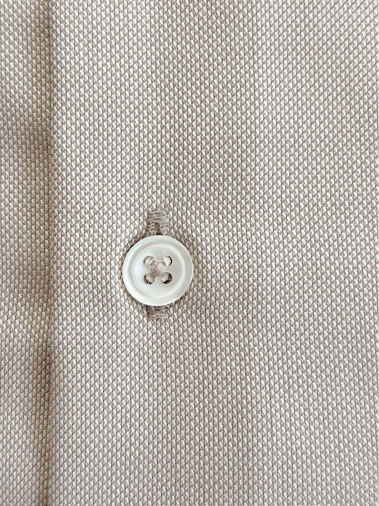 Chemise col français infroissable en Royal Oxford marron