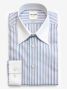 Chemise col français infroissable à rayures bleu ciel et violet