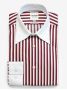 Chemise col français infroissable à rayures bordeaux