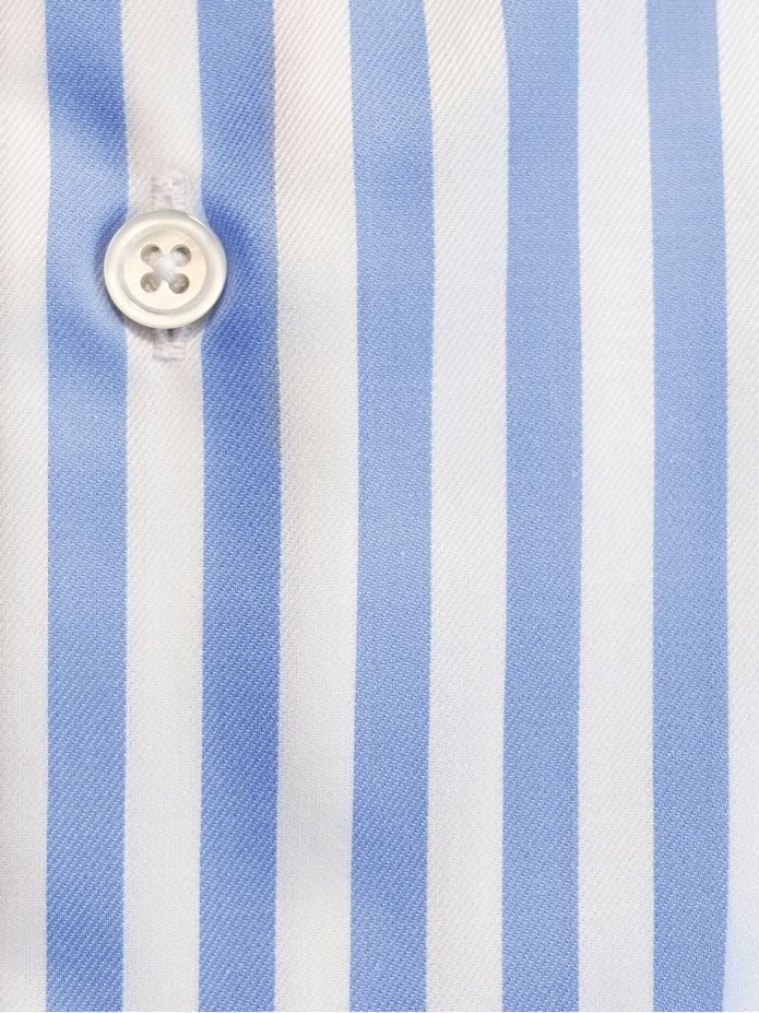 Chemise col inversé infroissable à rayures bleu ciel