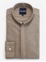Chemise col inversé en flanelle beige