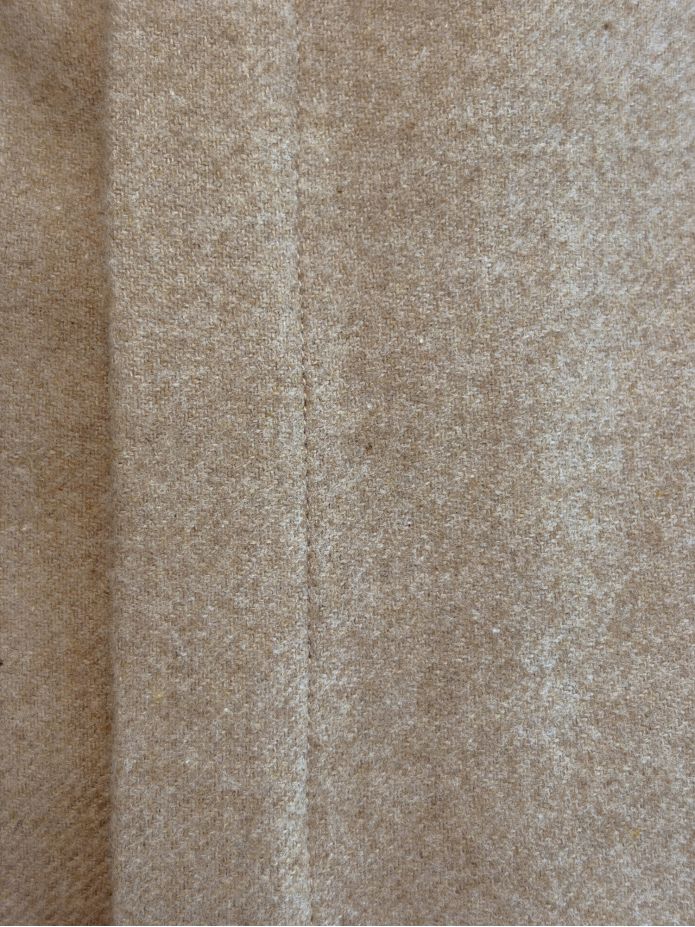 Chemise col inversé en flanelle beige