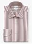 Chemise col italien infroissable à rayures bordeaux