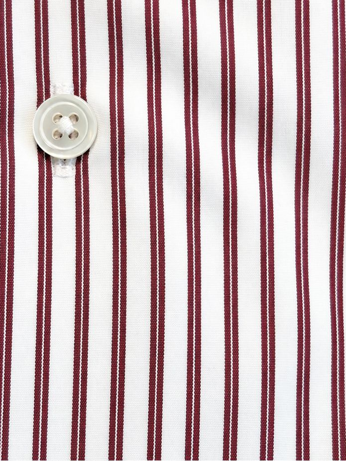 Chemise col italien infroissable à rayures bordeaux