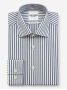 Chemise col italien infroissable à rayures bleu marine