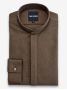 Chemise col Mao en flanelle marron