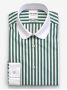 Chemise col rond à rayures vertes
