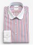 Chemise col rond à rayures tricolores