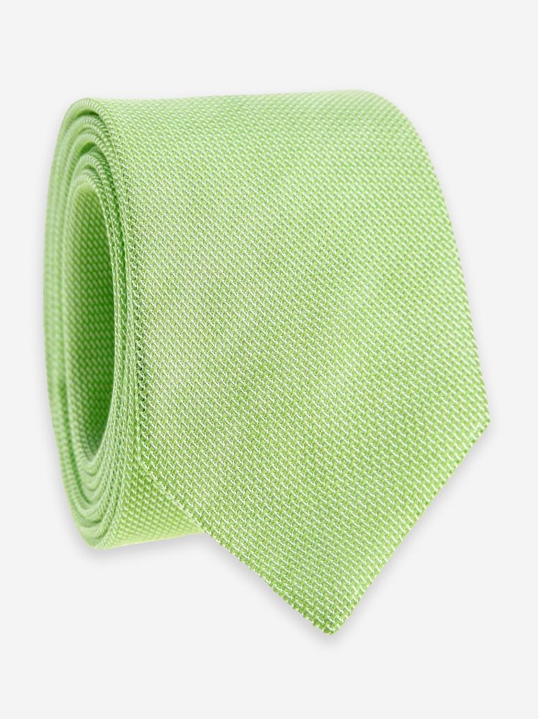 Cravate grenadine soie et lin vert frais Capri