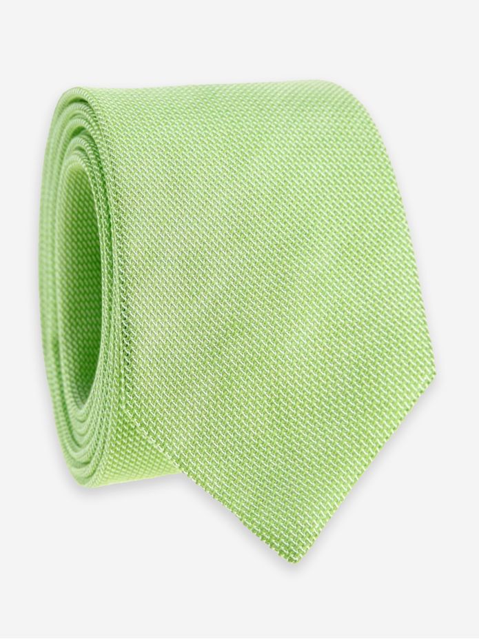 Cravate grenadine soie et lin vert frais Capri