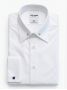 Chemise blanche infroissable à col épingle en laiton doré poignets mousquetaires