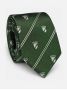 Cravate en soie verte à motifs blasons