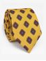 Cravate en soie jaune à motifs rétro
