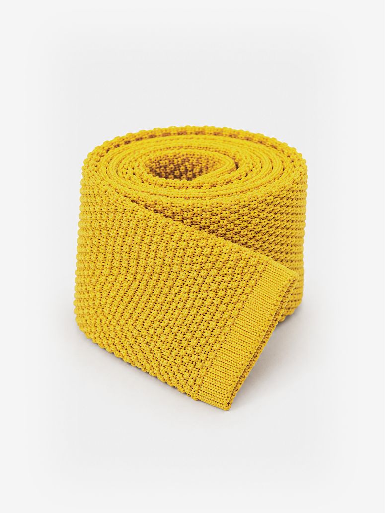 Cravate tricot jaune Monza