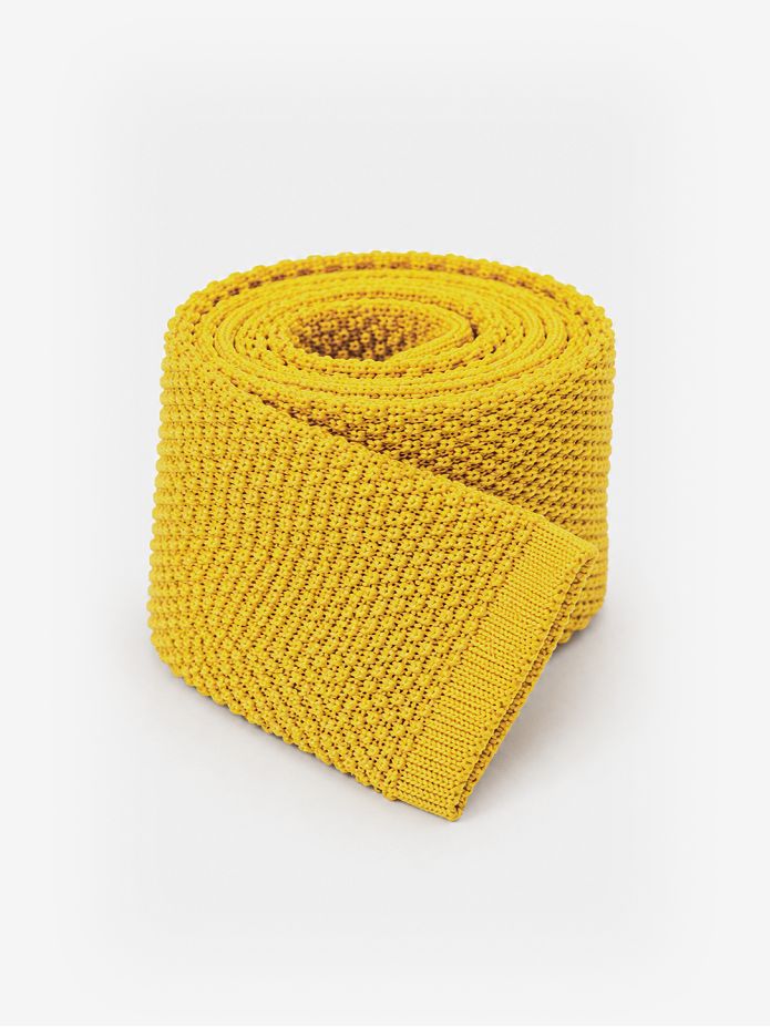 Cravate tricot jaune Monza
