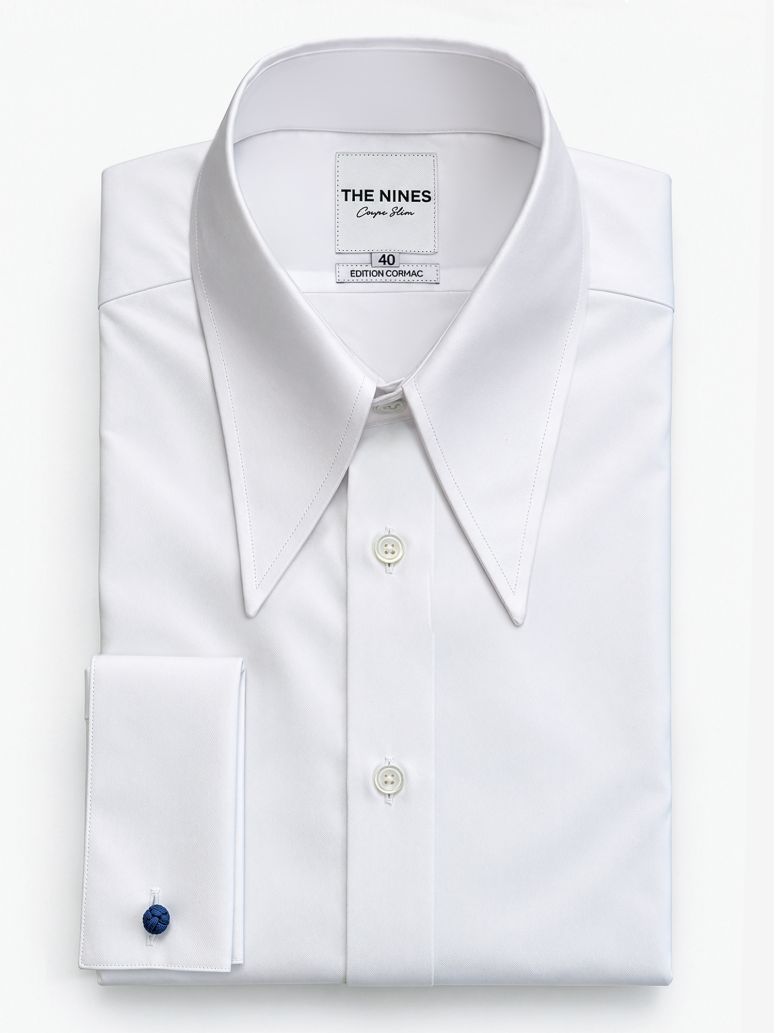 Chemise blanche col spearpoint
