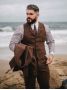 Gilet de costume marron Braemer
