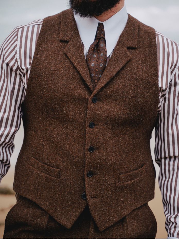 Gilet de costume marron Braemer