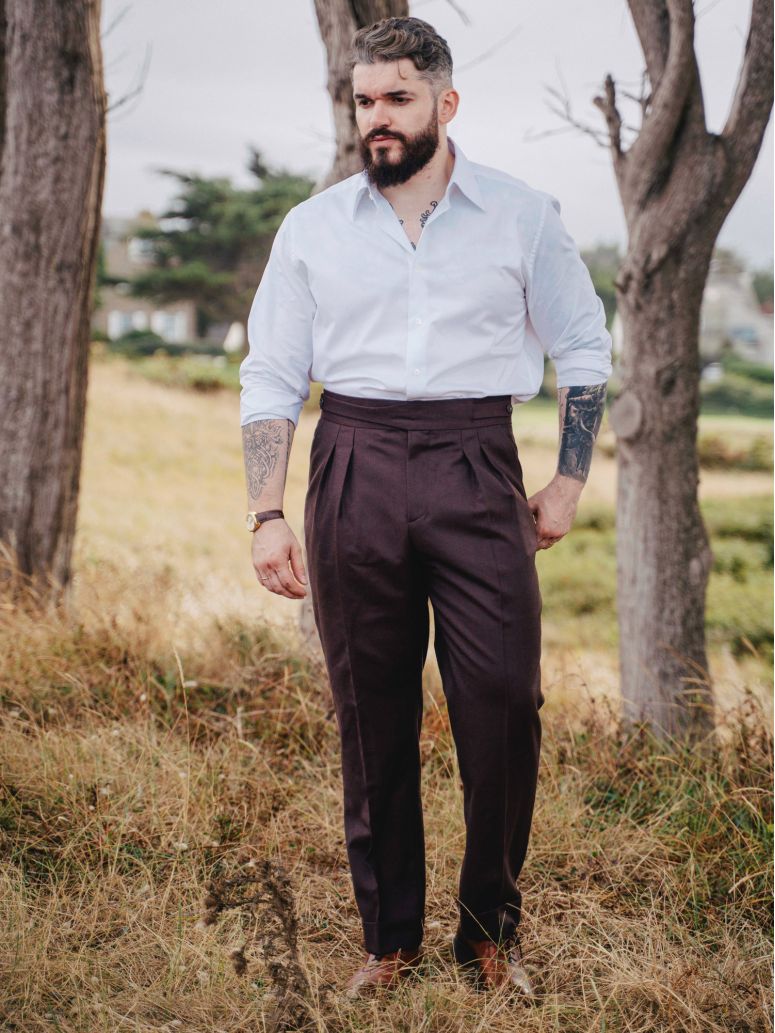 Pantalon de costume gurkha bordeaux Dharan