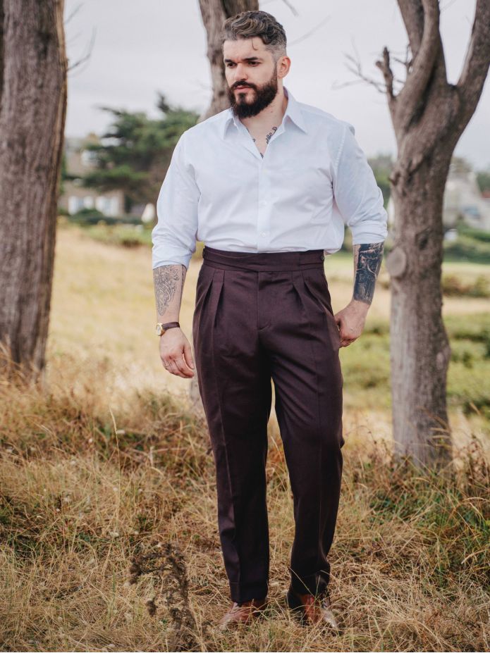 Pantalon de costume gurkha bordeaux Dharan