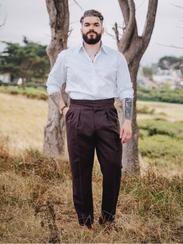 Pantalon de costume gurkha bordeaux Dharan