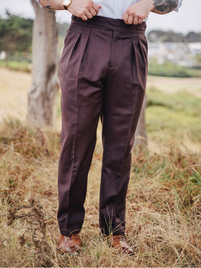 Pantalon de costume gurkha bordeaux Dharan