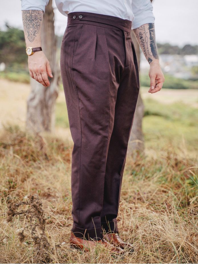 Pantalon de costume gurkha bordeaux Dharan