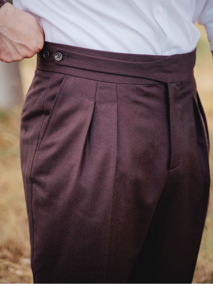 Pantalon de costume gurkha bordeaux Dharan