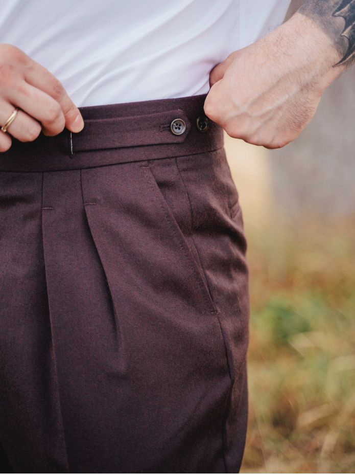Pantalon de costume gurkha bordeaux Dharan