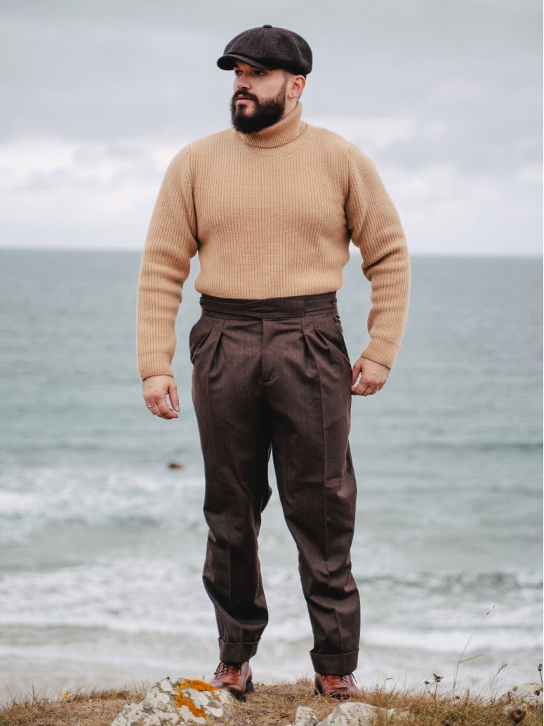 Pantalon de costume gurkha marron Dharan