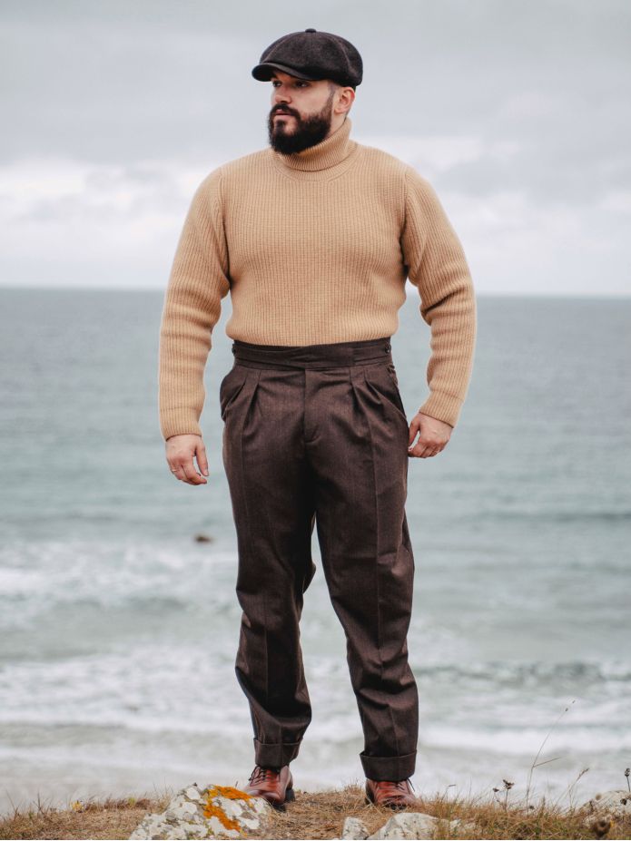Pantalon de costume gurkha marron Dharan