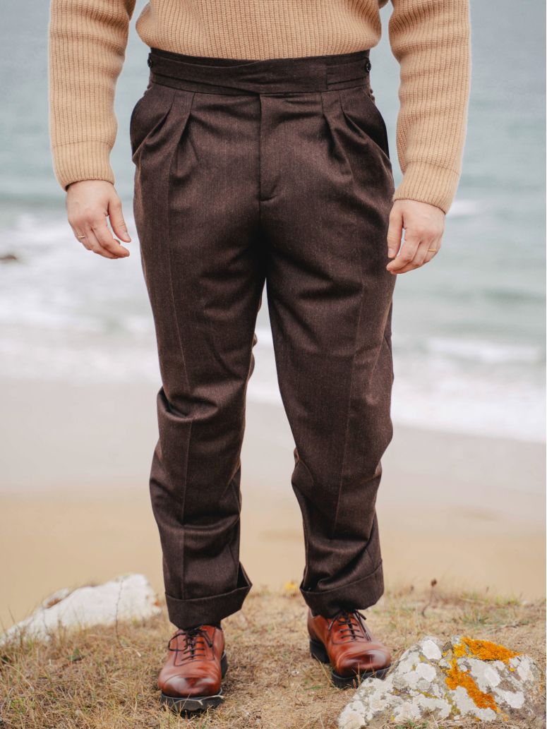 Pantalon de costume gurkha marron Dharan