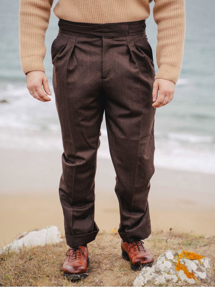 Pantalon de costume gurkha marron Dharan