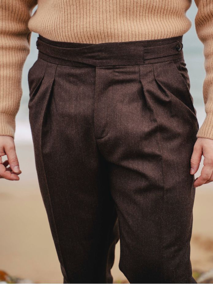 Pantalon de costume gurkha marron Dharan