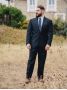 Pantalon de costume gurkha bleu marine Dharan