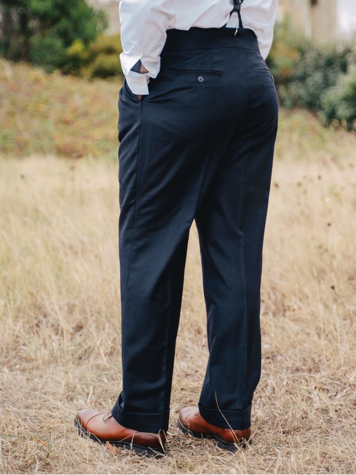 Pantalon de costume gurkha bleu marine Dharan